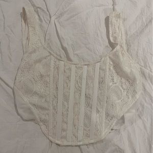 Lace White Misguided Corset crop top